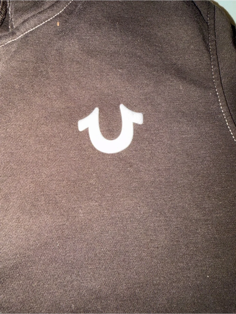 True Religion Brown Hoodie with White Logo